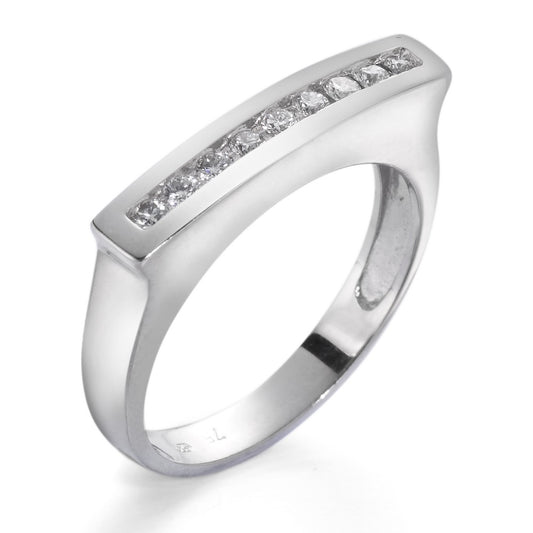 Ring 750/18K krt witgoud Diamant 0.18 ct, 9 Steen, w-si