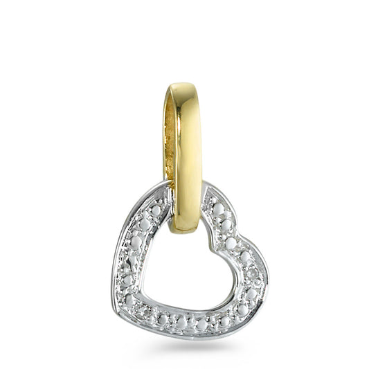 Hanger 750/18 krt geel goud Diamant 0.006 ct, 2 Steen, w-pi1 Hart