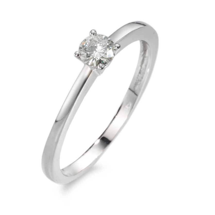 Solitaire ring 750/18K krt witgoud Moissaniet