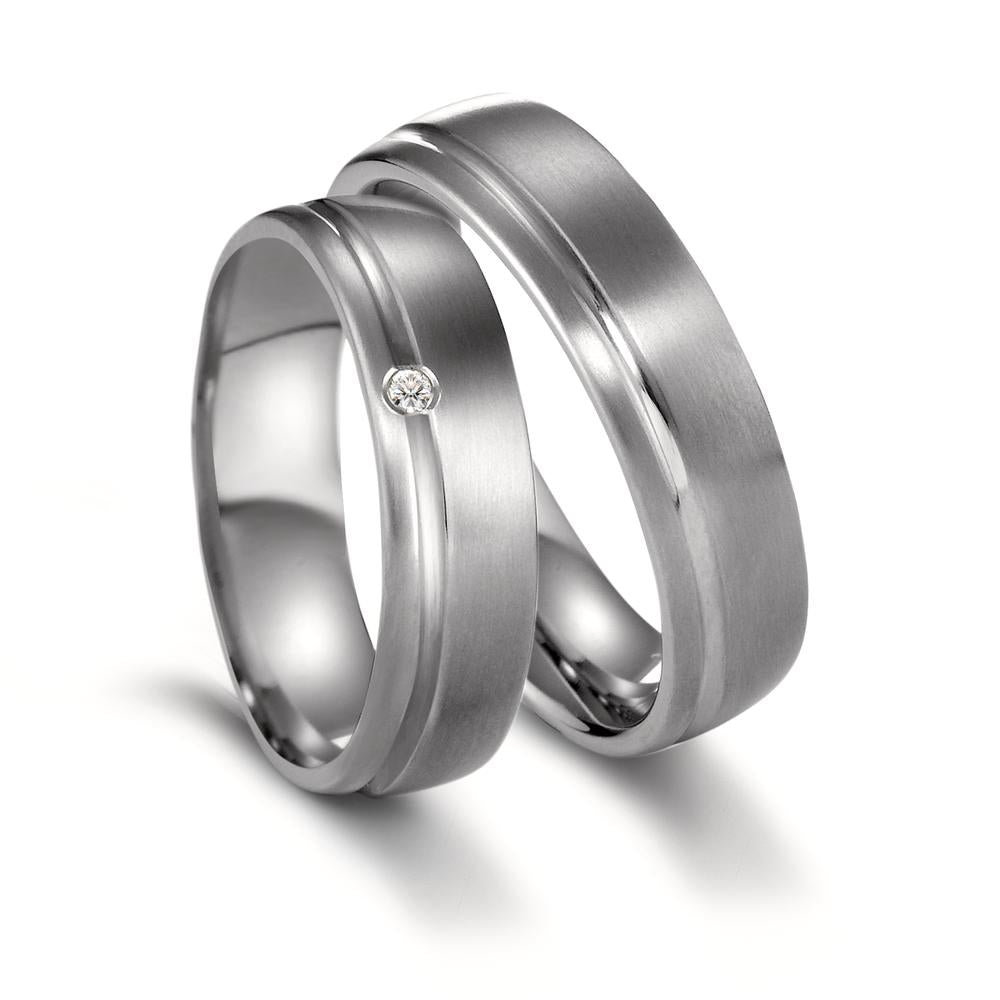 Partnerring Titanium Diamant 0.02 ct, w-si