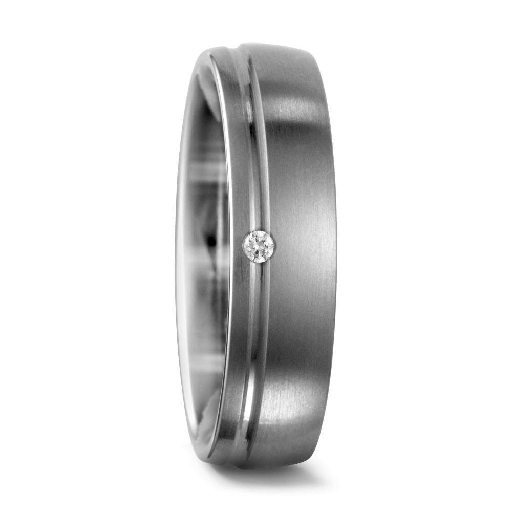 Partnerring Titanium Diamant 0.02 ct, w-si