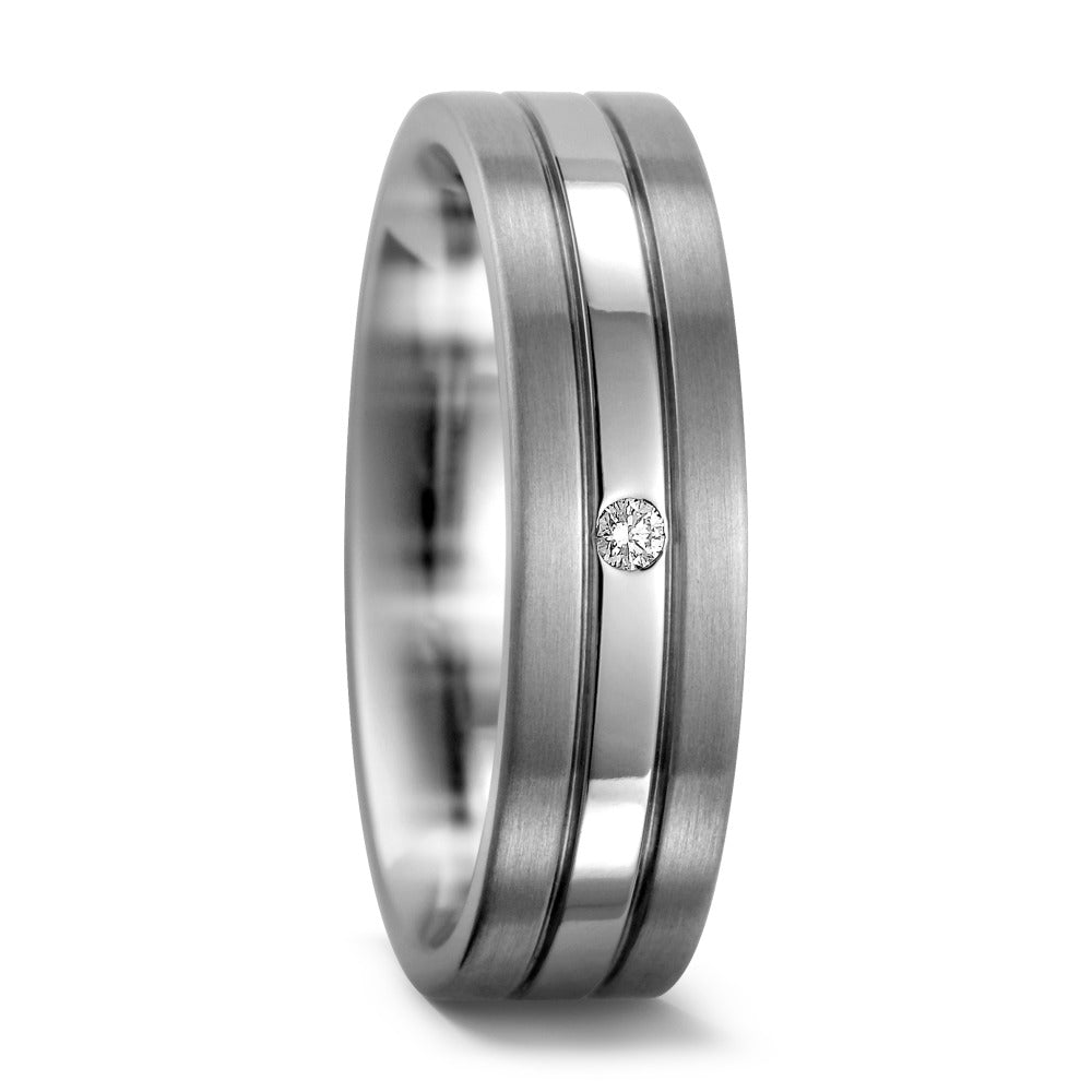 Partnerring Titanium, 950 Palladium Diamant 0.02 ct, w-si