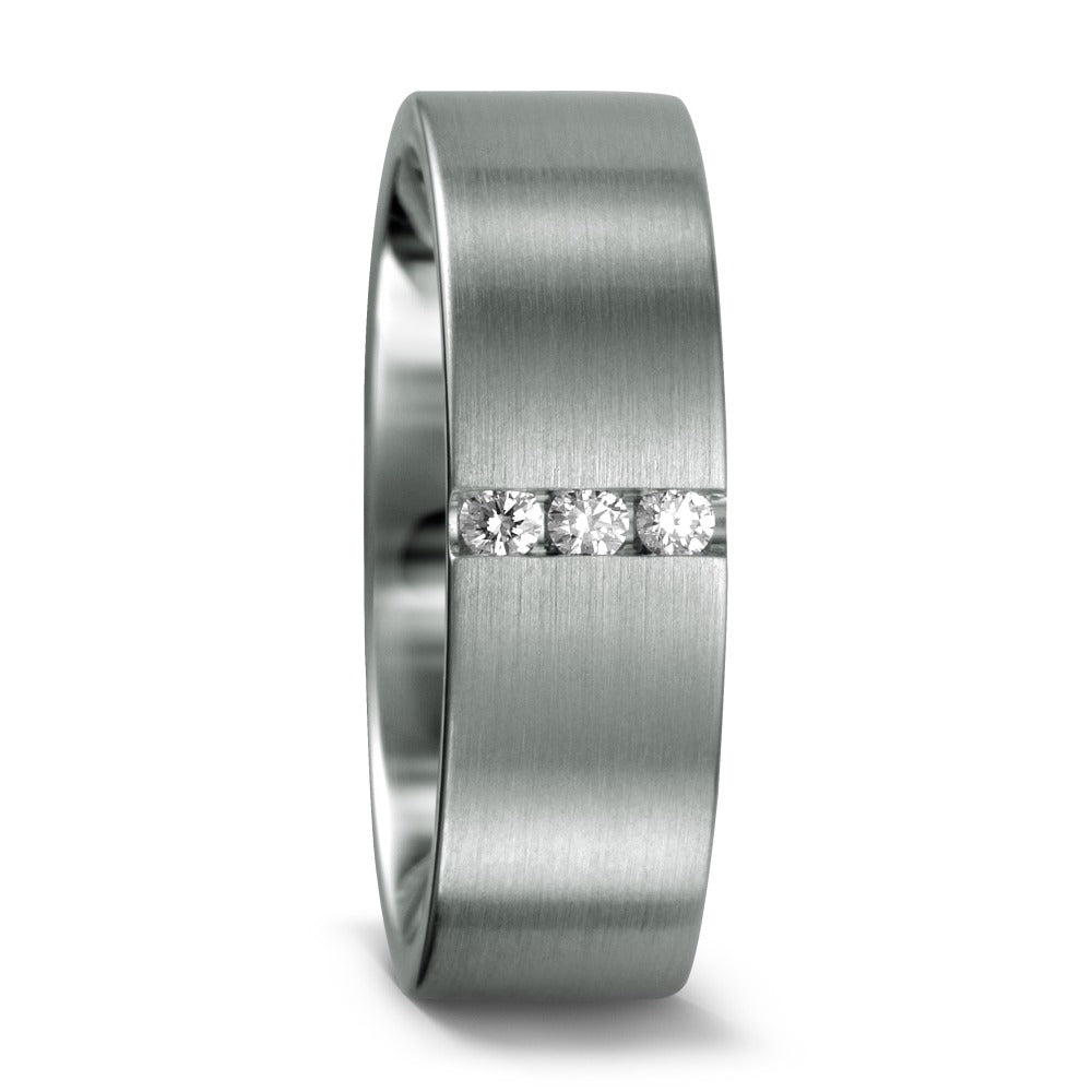 Ring 950 Platina Diamant 0.06 ct, 3 Steen, tw-si