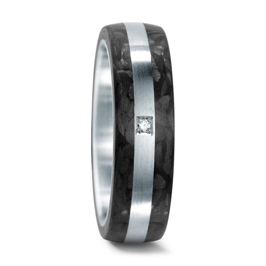 Partnerring Roestvrijstaal, Carbon Diamant 0.02 ct, w-si