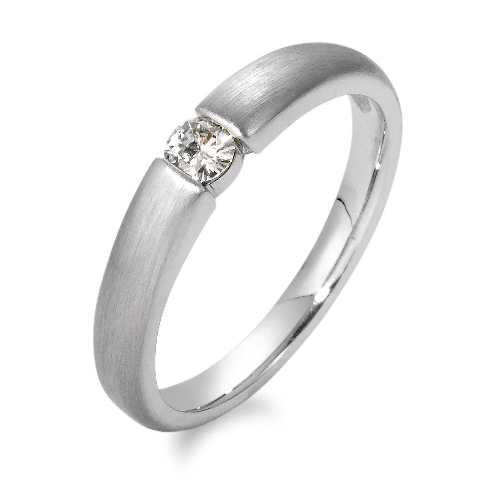 Solitaire ring 750/18K krt witgoud Moissaniet