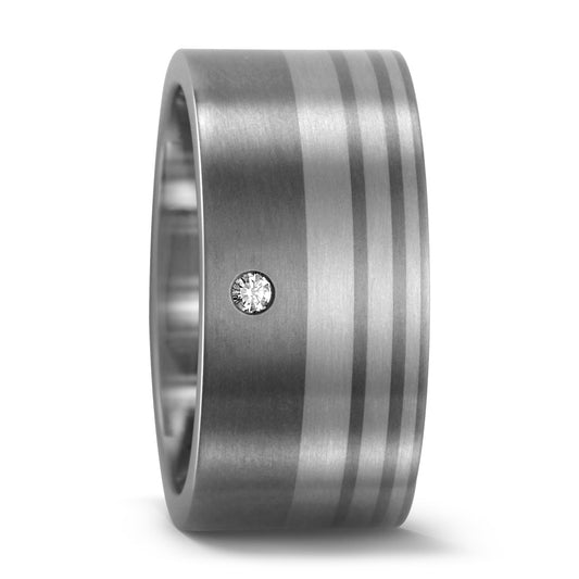 Ring Titanium, 950 Palladium Diamant 0.02 ct, w-si