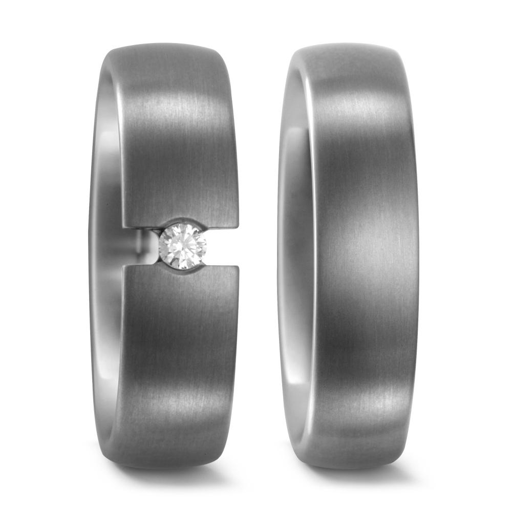 Partnerring Titanium Diamant 0.05 ct, w-si