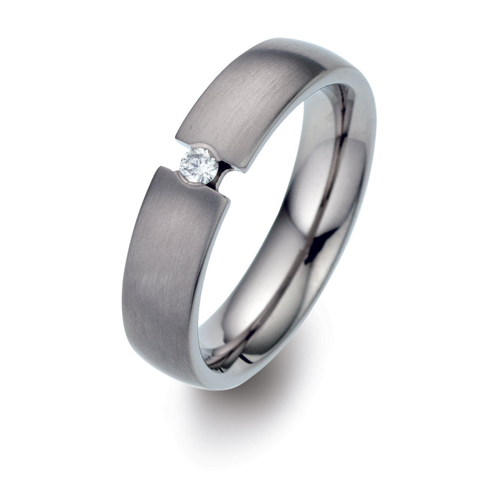 Partnerring Titanium Diamant 0.05 ct, w-si