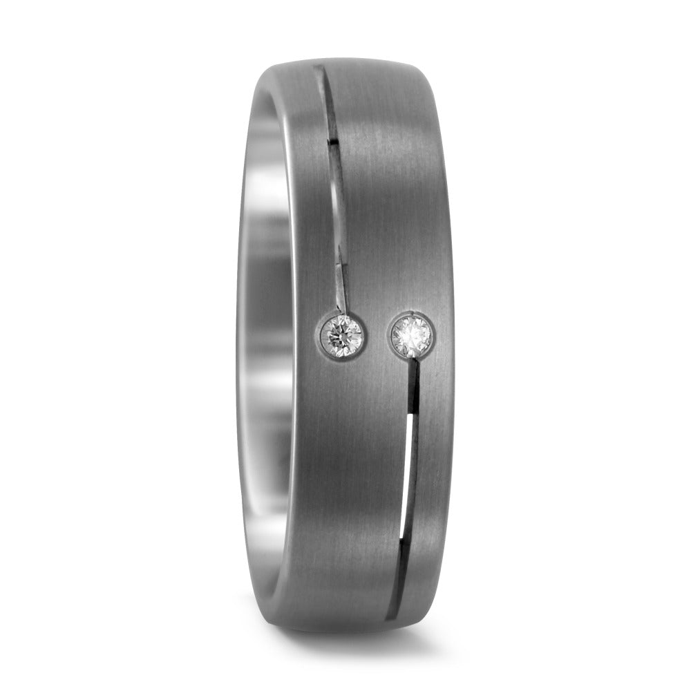 Partnerring Titanium Diamant 0.03 ct, 2 Steen, w-si