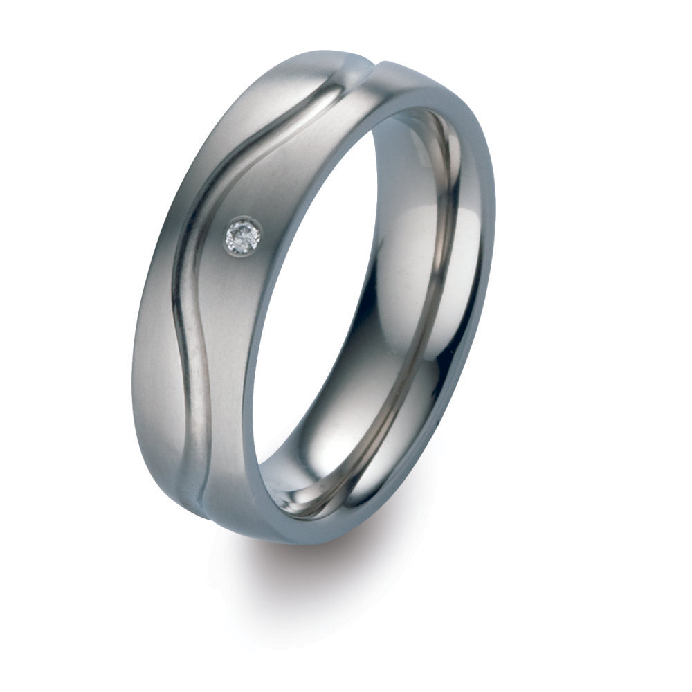 Partnerring Titanium Diamant 0.02 ct, w-si