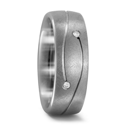 Partnerring Titanium Diamant 0.03 ct, 2 Steen, w-si