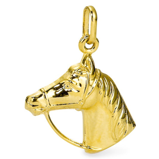 Hanger 750/18 krt geel goud Paard