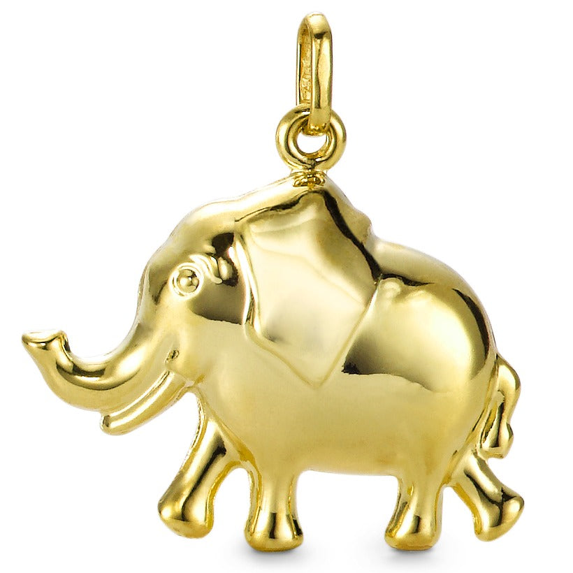 Hanger 750/18 krt geel goud Olifant