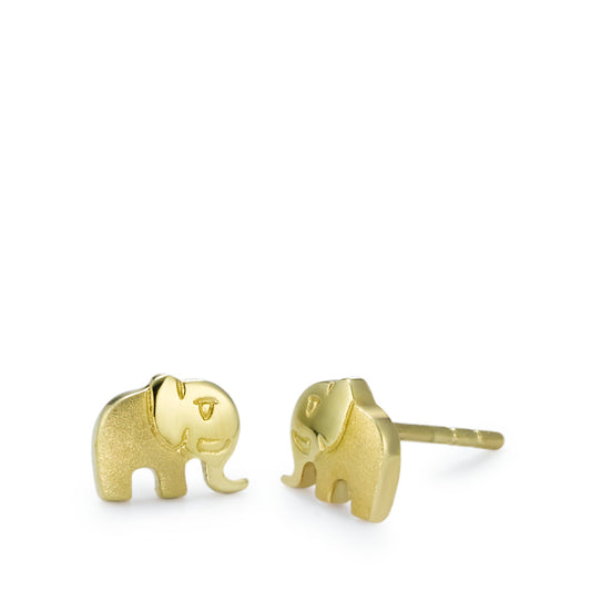 Oorknoppen 375/9 krt geel goud Olifant