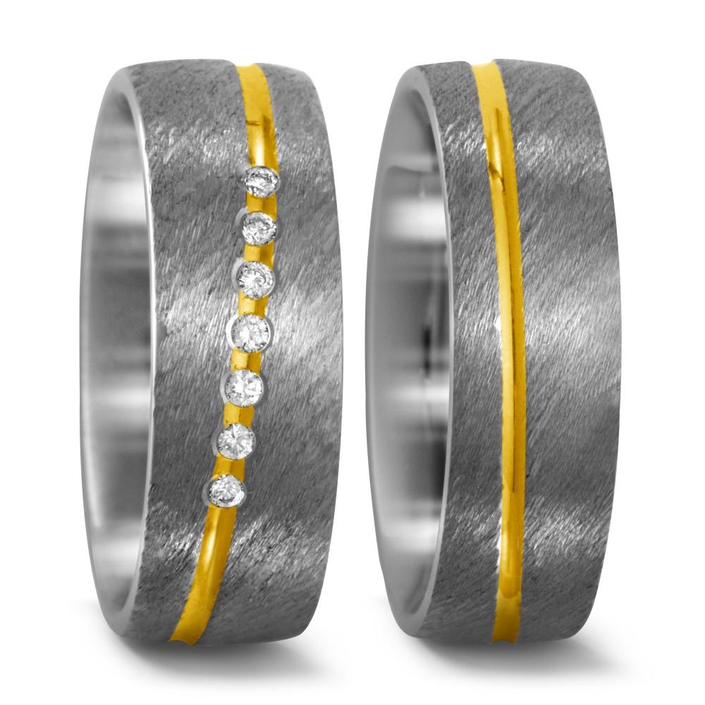 Partnerring Titanium, 750/18 krt geel goud