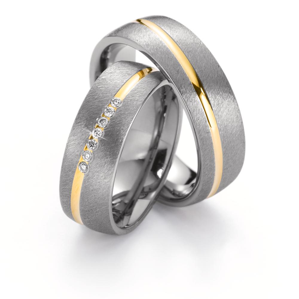 Partnerring Titanium, 750/18 krt geel goud