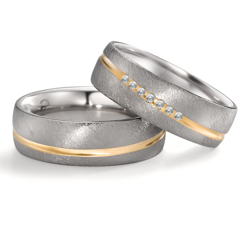 Partnerring Titanium, 750/18 krt geel goud