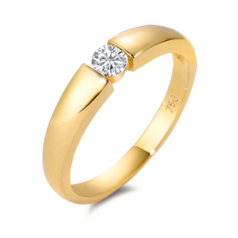 Solitaire ring 750/18 krt geel goud Moissaniet