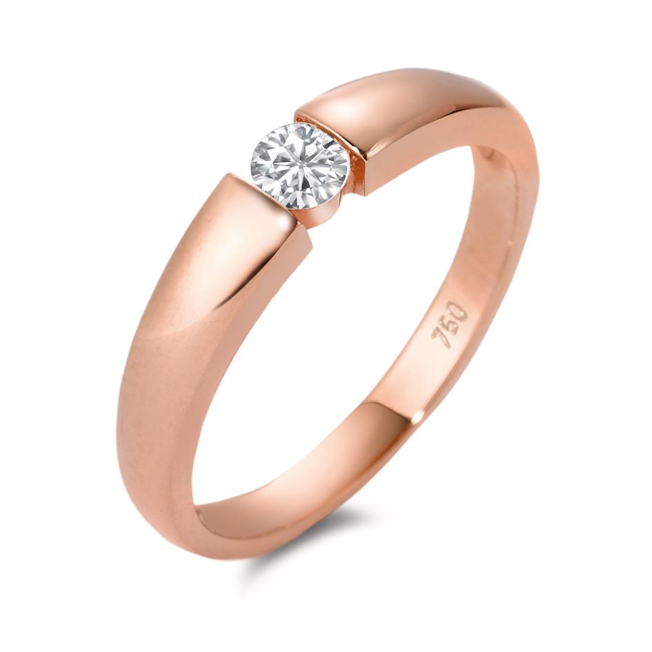 Solitaire ring 750/18 krt rood goud Moissaniet