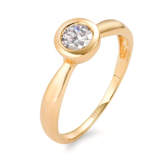 Solitaire ring 750/18 krt geel goud Zirkonia