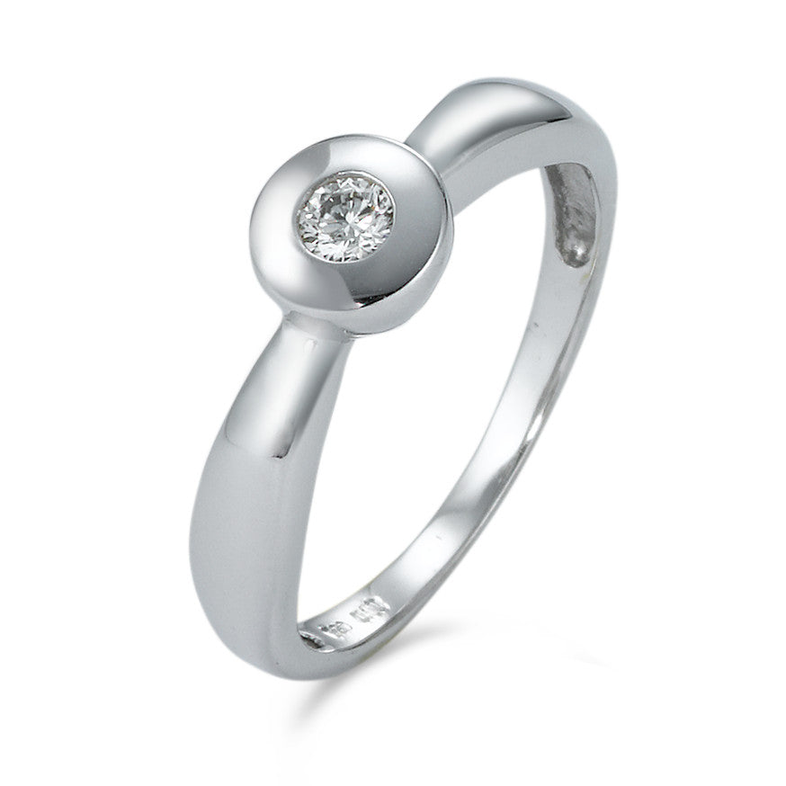 Solitaire ring 750/18K krt witgoud Diamant 0.10 ct, p1