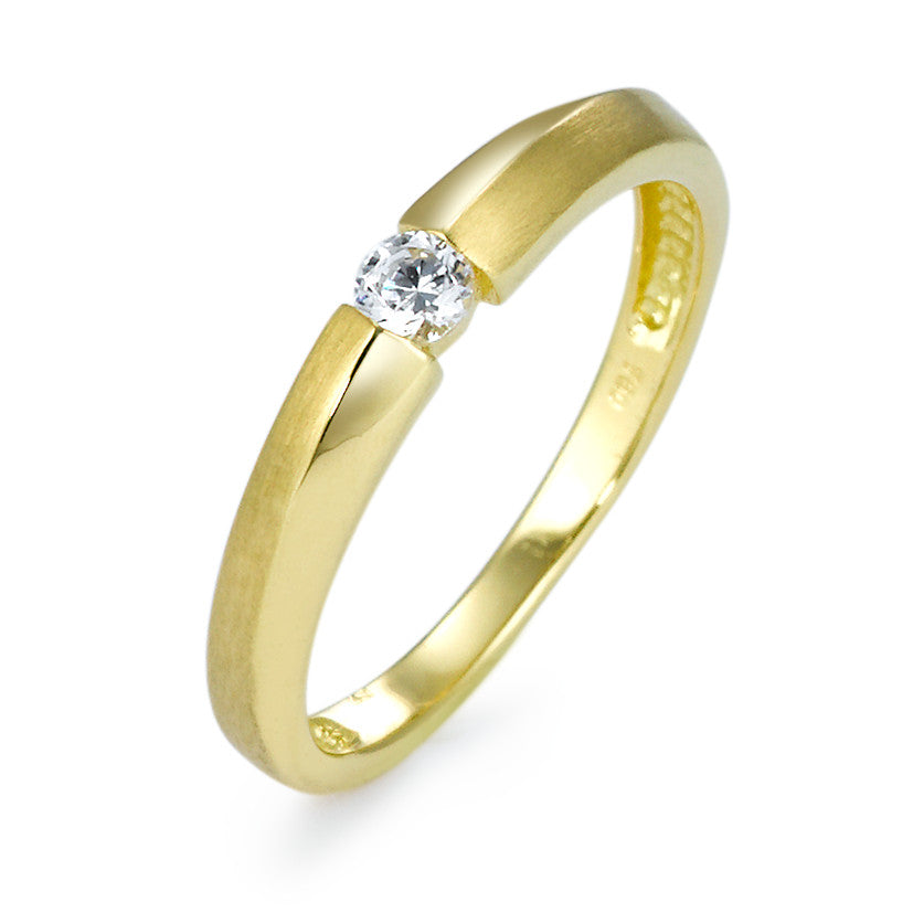 Solitaire ring 750/18K geel goud Zirkonia