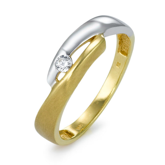 Ring 750/18K krt witgoud, 750/18 krt geel goud Zirkonia