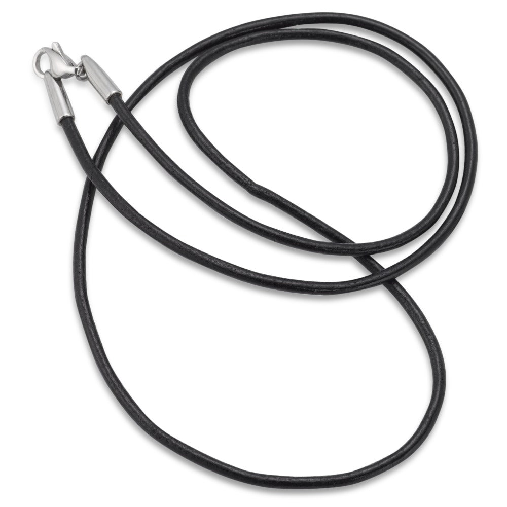 Collier Leder, Roestvrijstaal 50 cm Ø2 mm