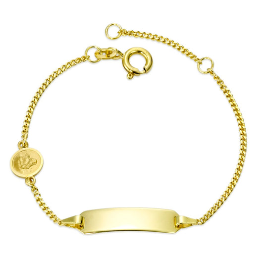 Graveer armband 585/14 krt geel goud Beschermengel 12-14 cm