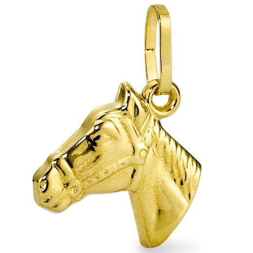 Hanger 375/9 krt geel goud Paard