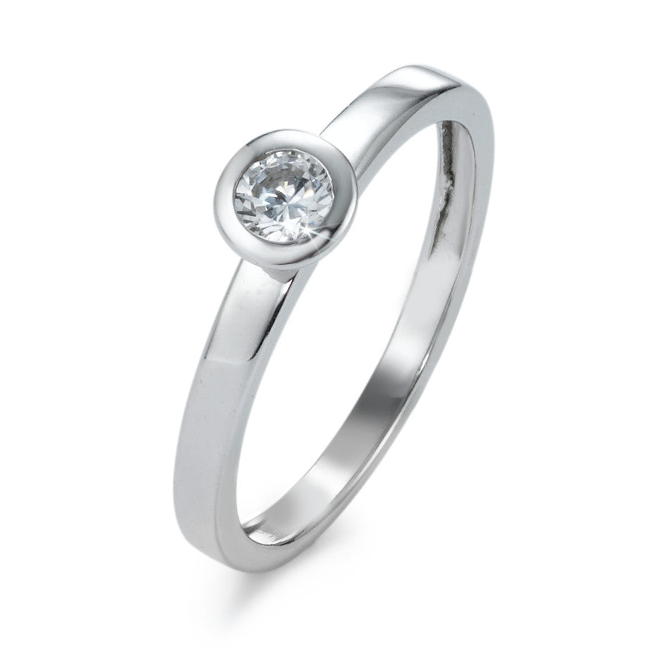 Solitaire ring 375/9K witgoud Zirkonia wit