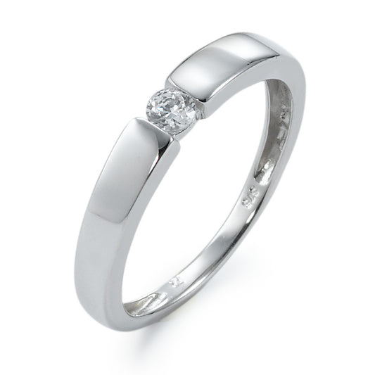 Solitaire ring 375/9 krt witgoud Zirkonia wit