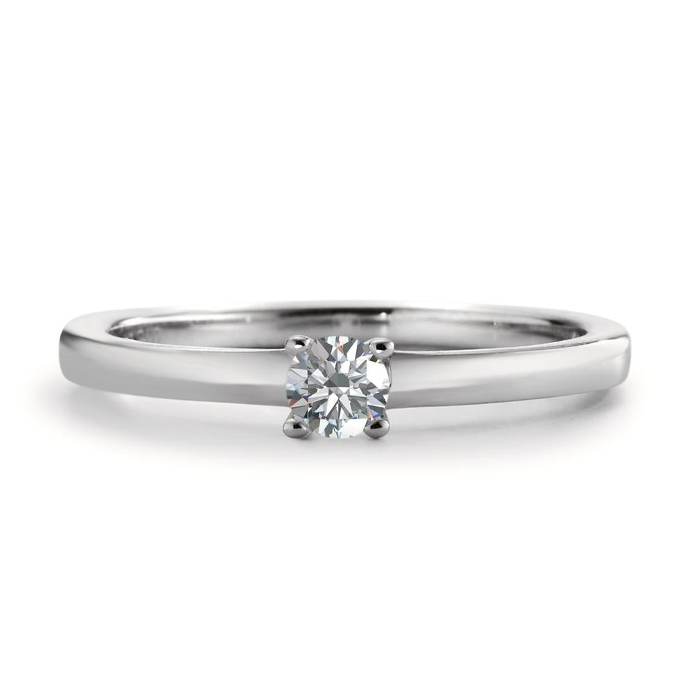 Solitaire ring 750/18K krt witgoud Diamant wit, 0.15 ct, [Brillant], w-si