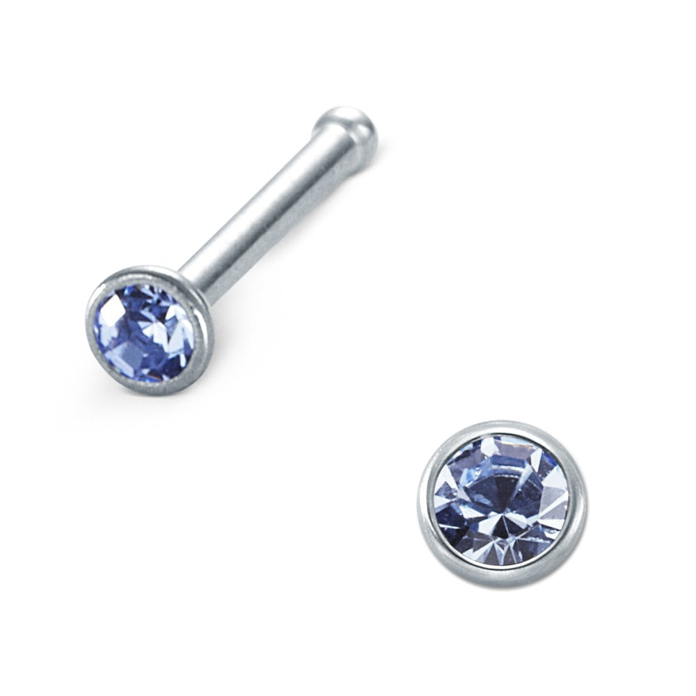 Neusknopje Roestvrijstaal Zirkonia blauw Ø2.3 mm