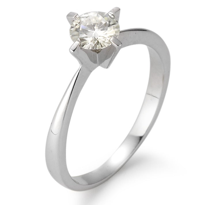 Solitaire ring 750/18K krt witgoud Moissaniet