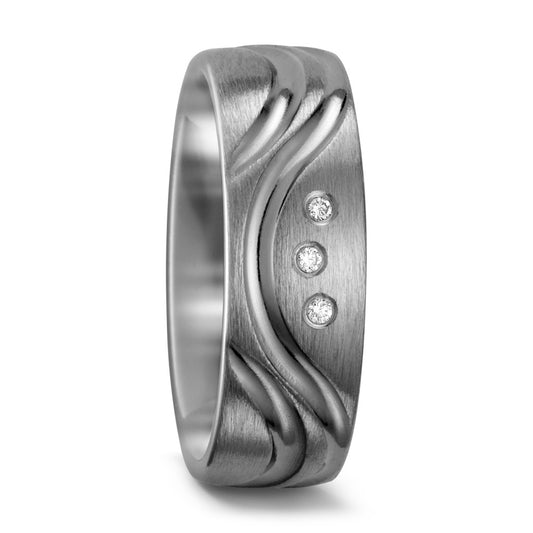 Partnerring Titanium Diamant wit, 0.03 ct, 3 Steen, w-si