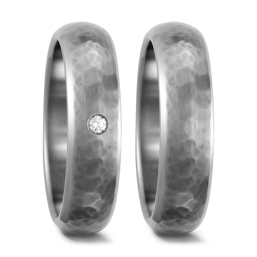 Partnerring Titanium Diamant wit, 0.03 ct, w-si