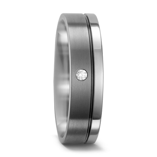 Partnerring Titanium Diamant wit, 0.03 ct, w-si