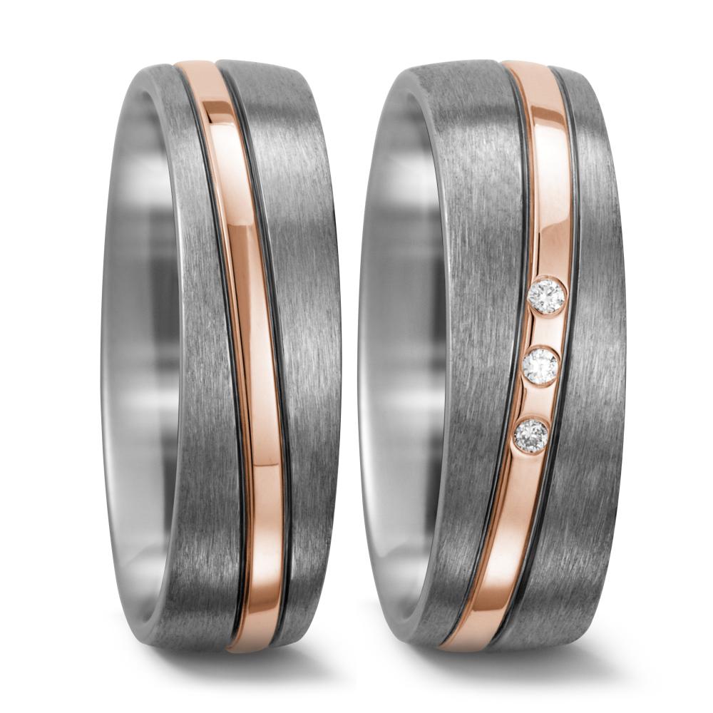 Partnerring Titanium, 750/18 krt rood goud