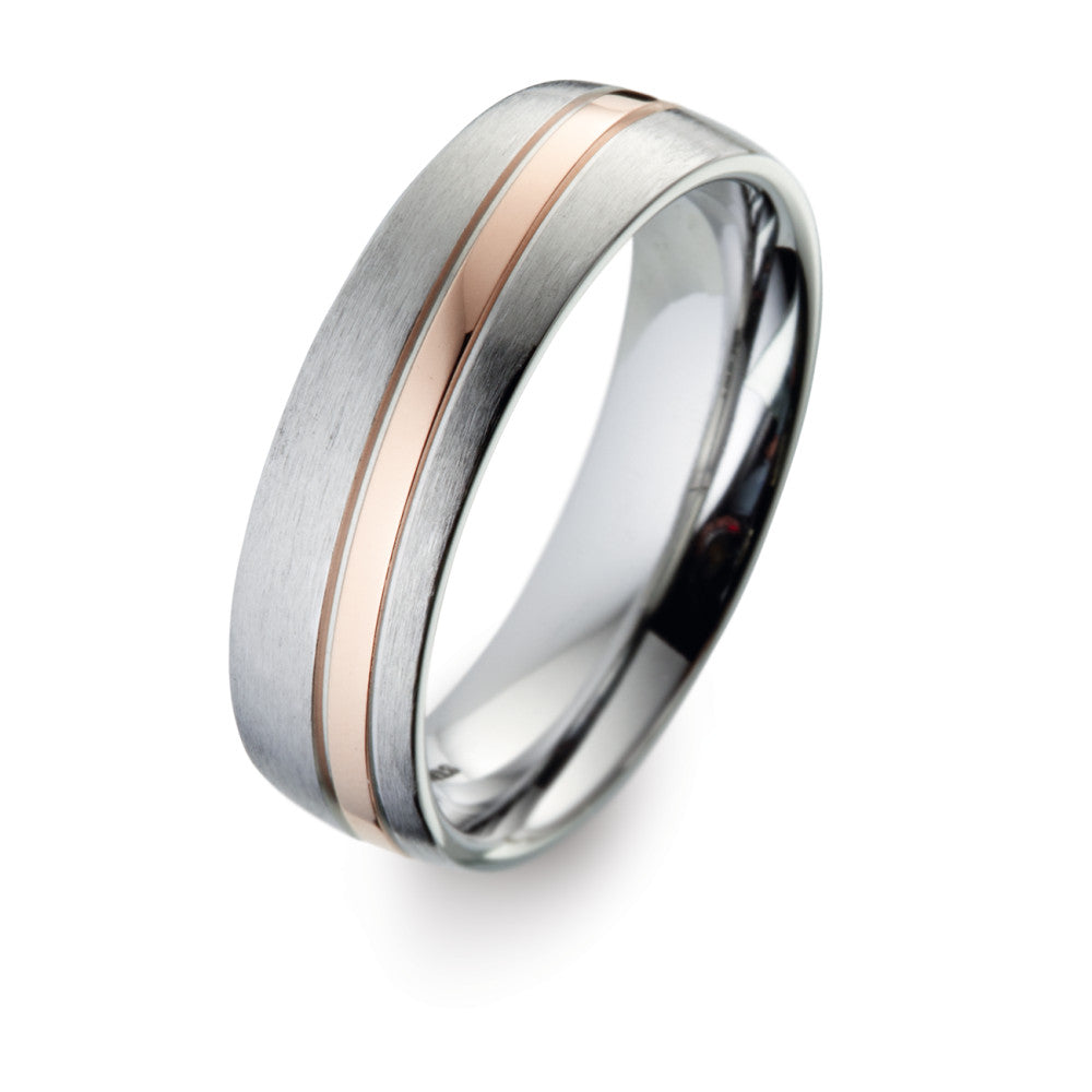 Partnerring Titanium, 750/18 krt rood goud