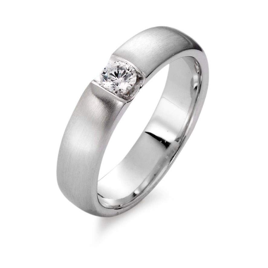 Solitaire ring 375/9 krt witgoud Moissaniet