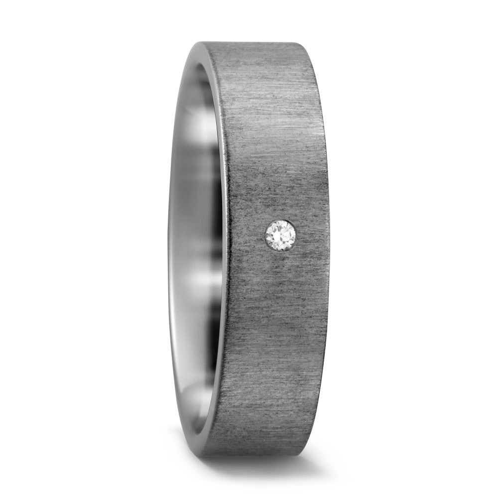 Partnerring Titanium Diamant wit, 0.02 ct, w-si