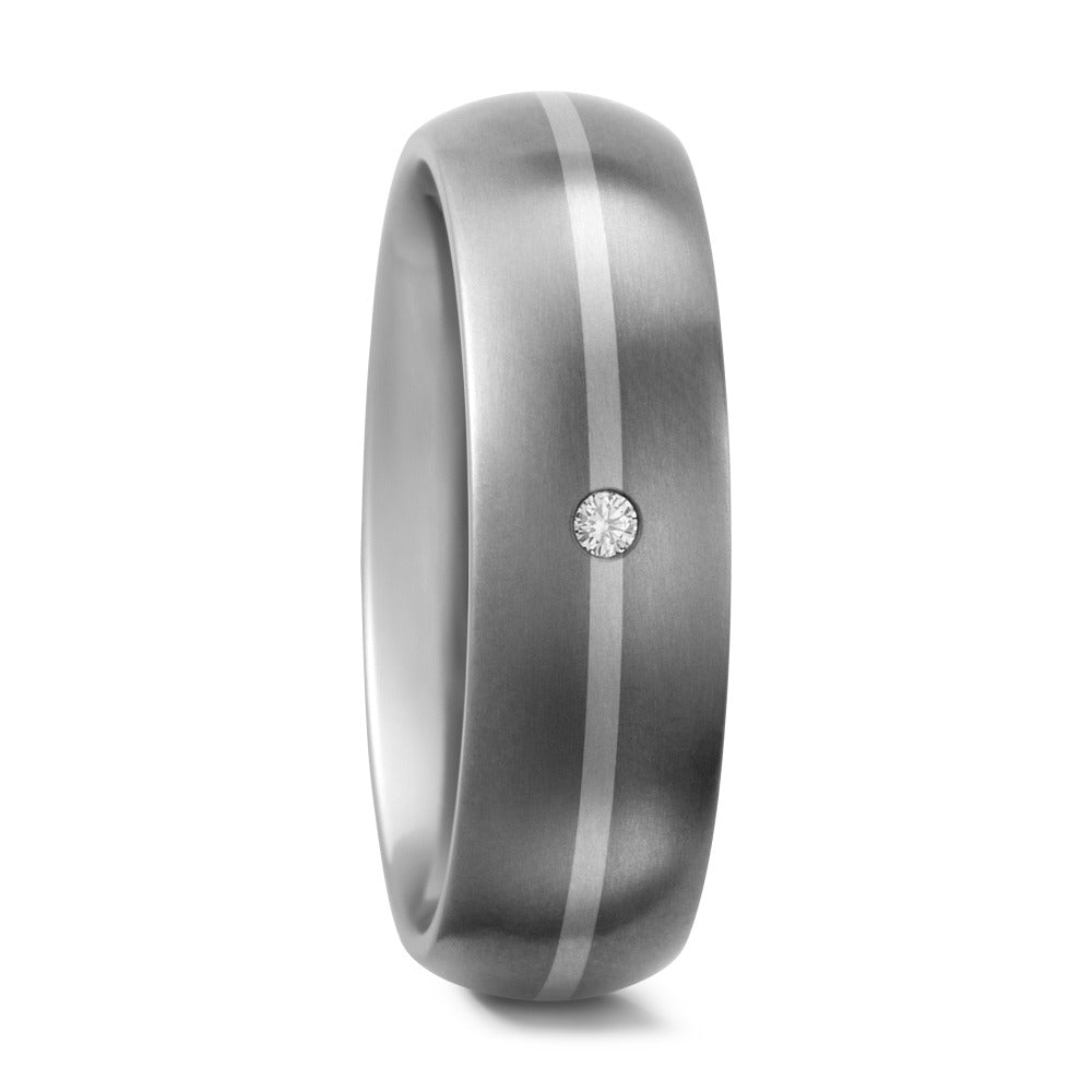 Partnerring Titanium, 950 Palladium Diamant wit, 0.02 ct, w-si