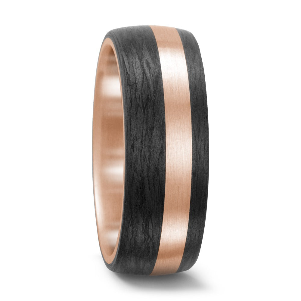 Partnerring 750/18K rood goud, Carbon