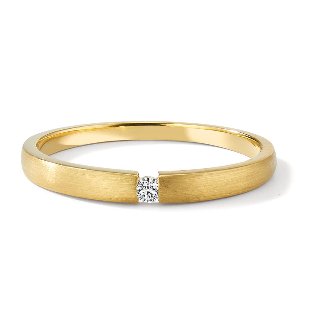 Solitaire ring 750/18 krt geel goud Diamant 0.03 ct, w-si