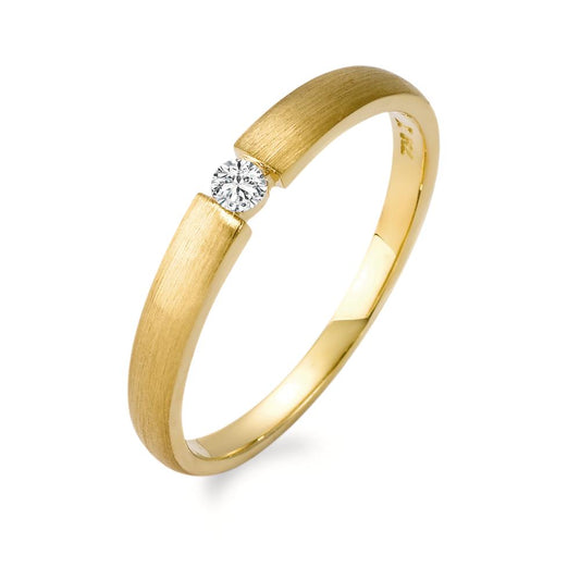 Solitaire ring 750/18 krt geel goud Diamant 0.06 ct, w-si