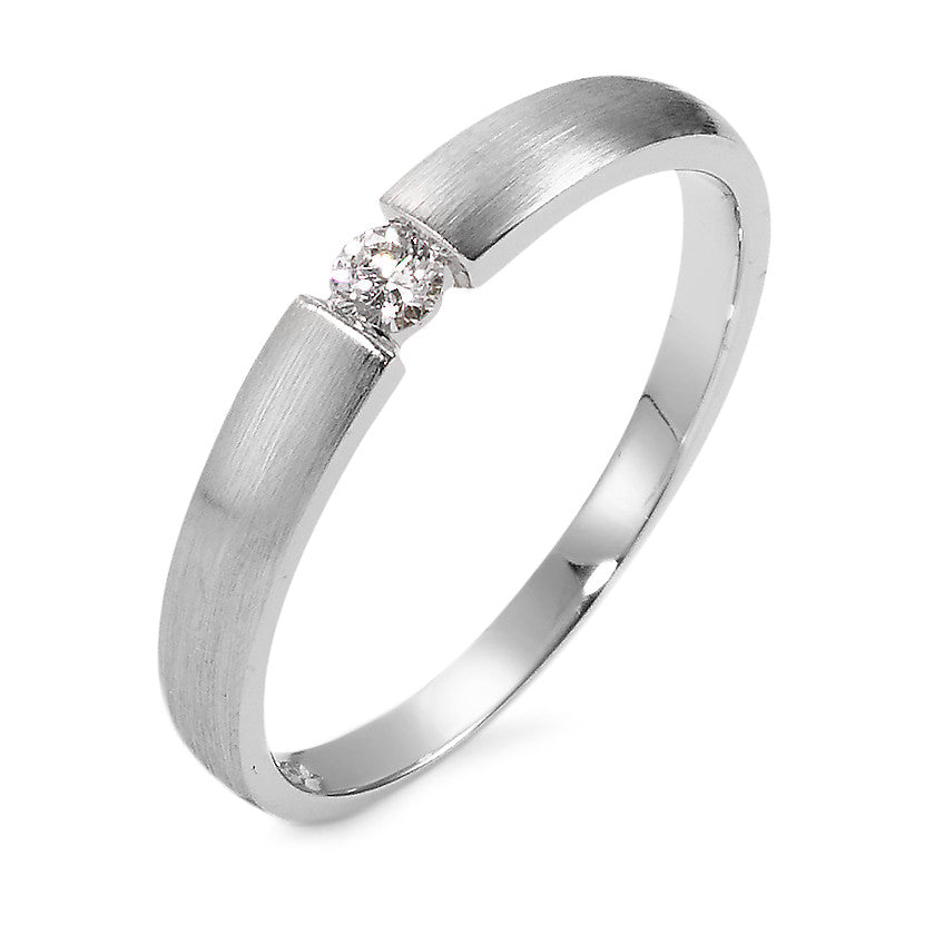 Solitaire ring 750/18K witgoud Diamant 0.06 ct, w-si