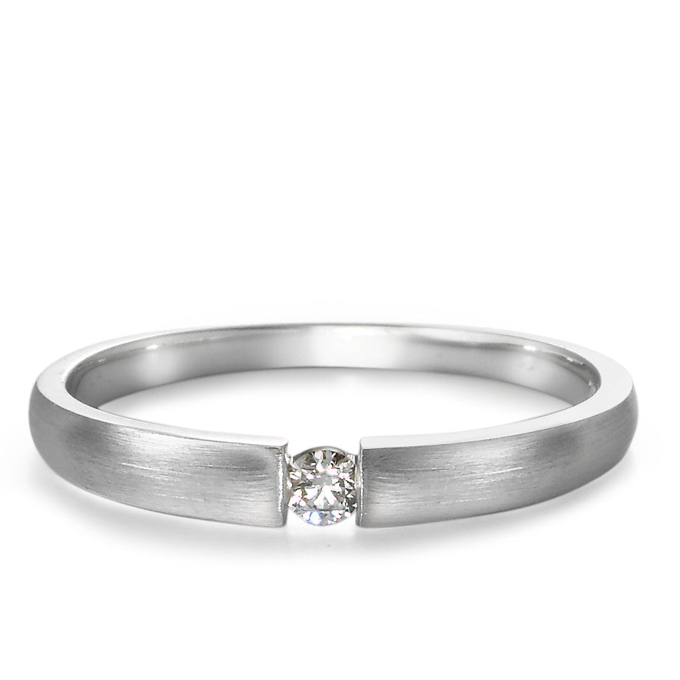 Solitaire ring 750/18K witgoud Diamant 0.06 ct, w-si