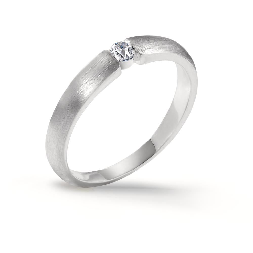 Solitaire ring 750/18K witgoud Diamant 0.06 ct, w-si