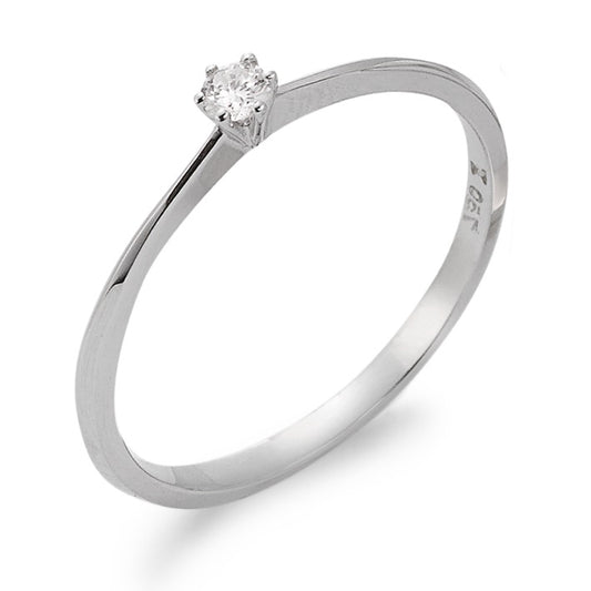 Solitaire ring 750/18K krt witgoud Diamant 0.05 ct, w-si